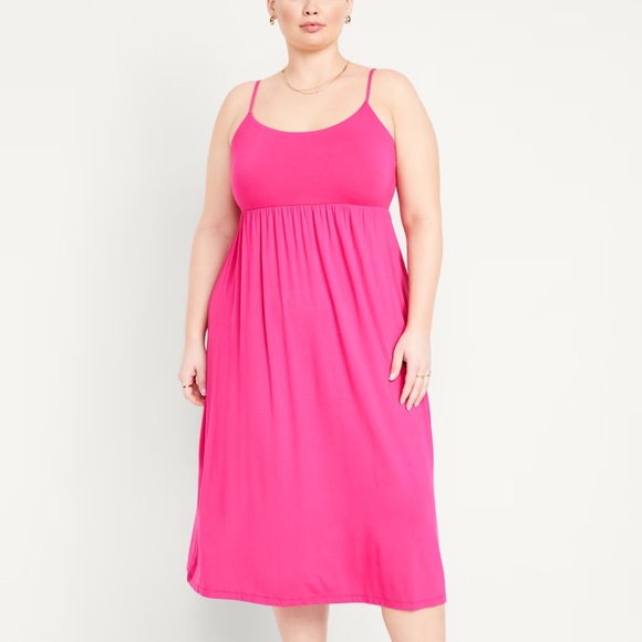 NWT OLD NAVY Fit & Flare Cami Midi Dress Color: Polarized Pink - Picture 4 of 6